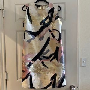 Ming Wang painted sheath dress - a stunning statement piece! NWT. Size S/8